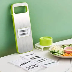 5-in-1 Multi-Functional Vegetable Slicer & Grater – Interchangeable Blades for Fruits & Vegetables