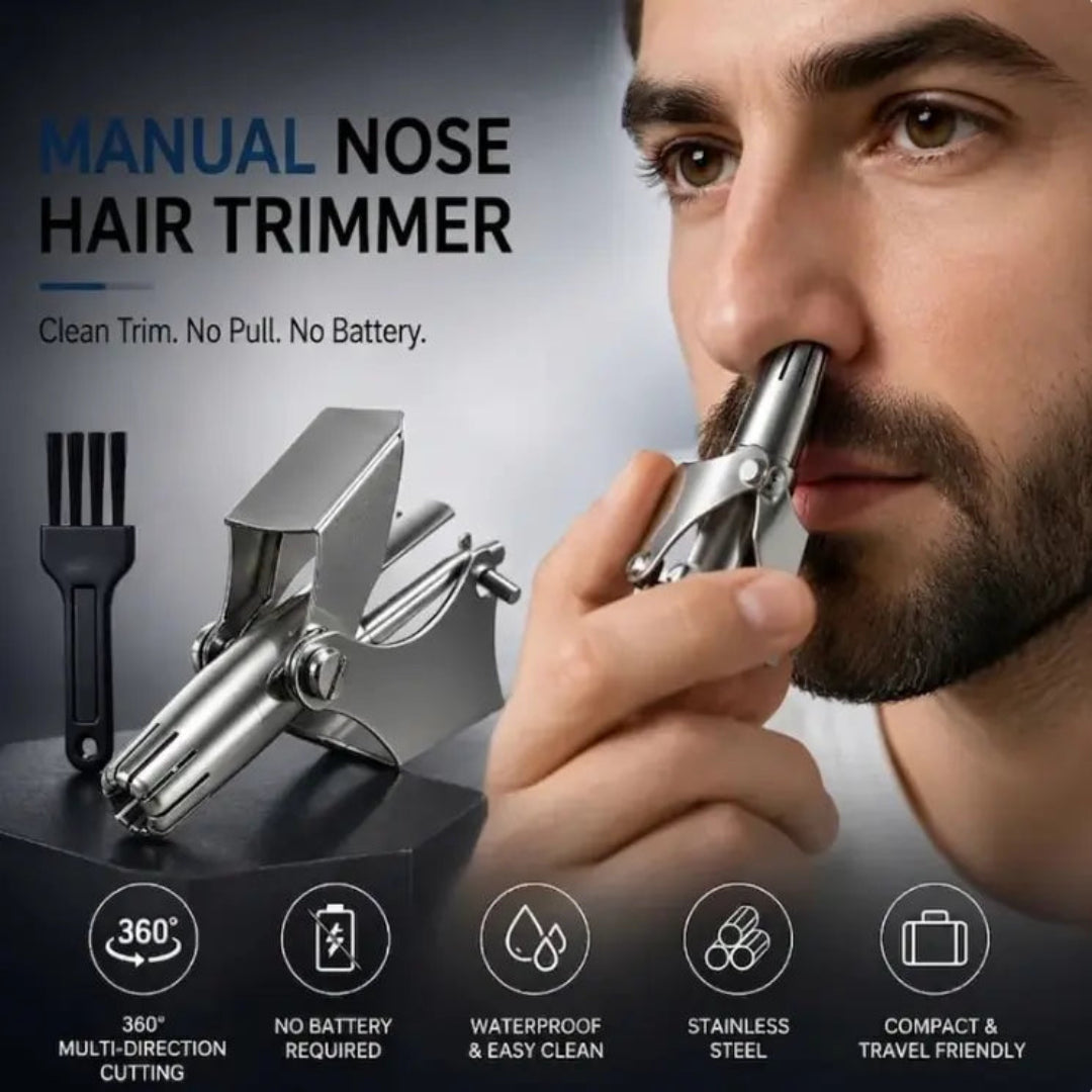 Vintage Manual Nose Hair Trimmer – Stainless Steel and No Battery Required