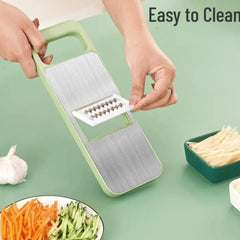 5-in-1 Multi-Functional Vegetable Slicer & Grater –  Interchangeable Blades for  Fruits & Vegetables