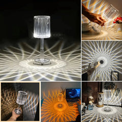 16 Colors Rose Touch Crystal Desk Lamp