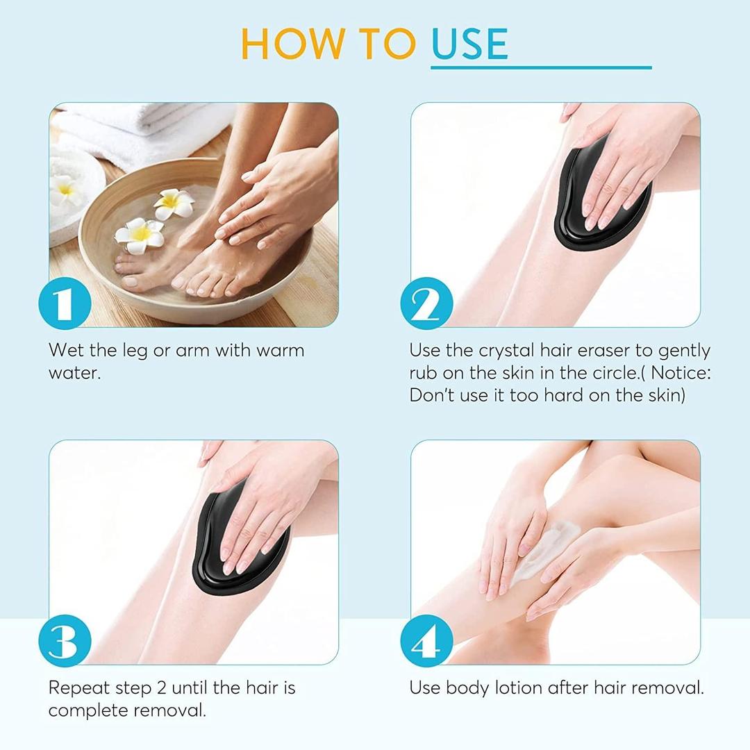 Painless Crystal Hair Remover - Portable Epilator for Men and Women Full Body - Magic Crystal Hair Removal Eraser