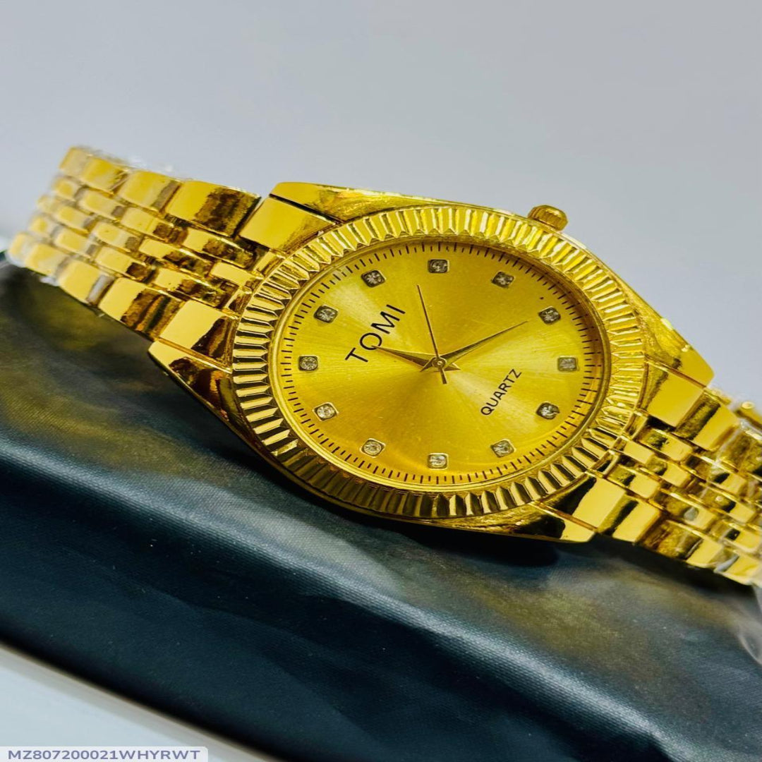 Men's Golden Chain Watch